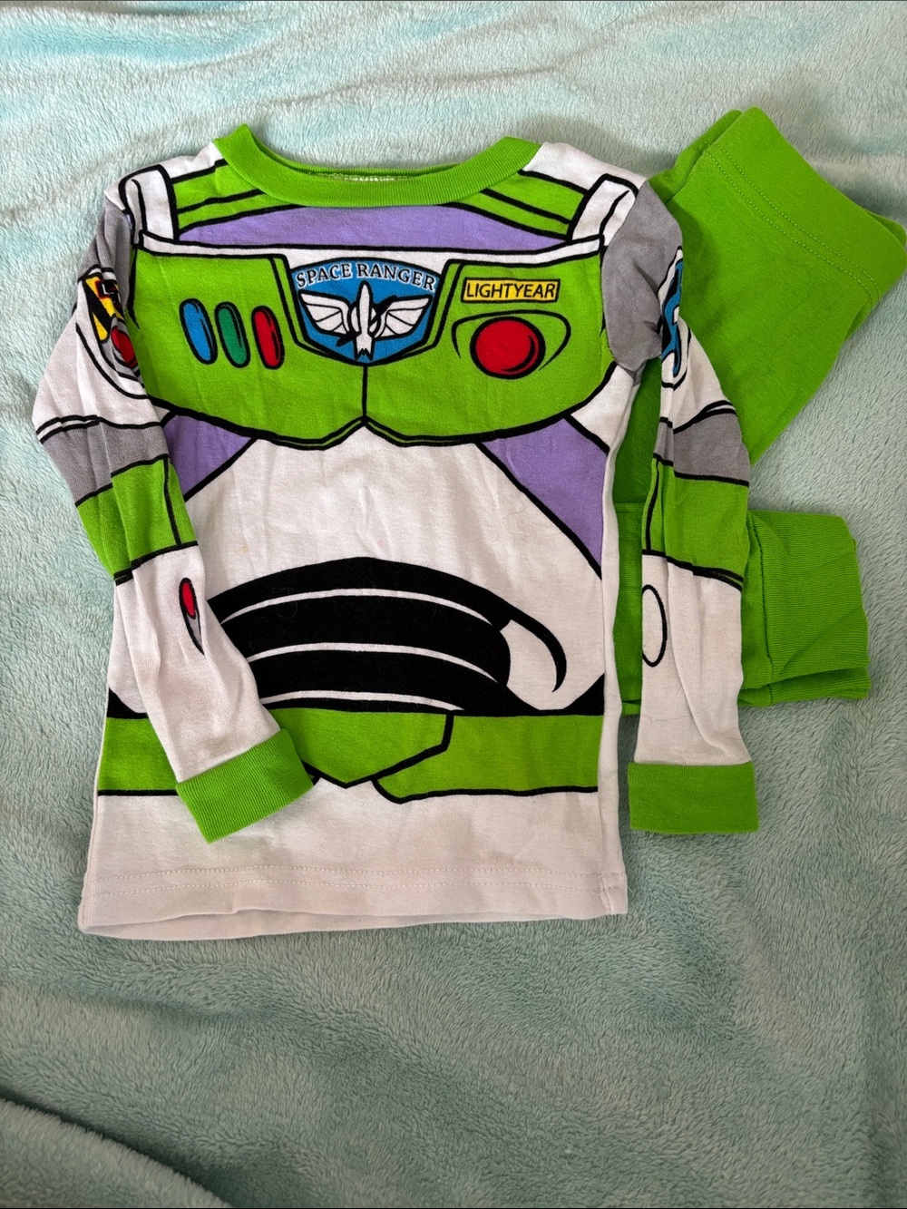 Disney Buzz Lightyear Green White Pajama Set